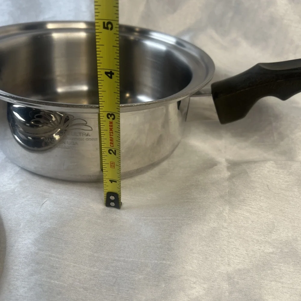 3pc Pro-Health Ultra 19-9-7P Magnetic Induction Core Saucepan Insert Lid 2qt